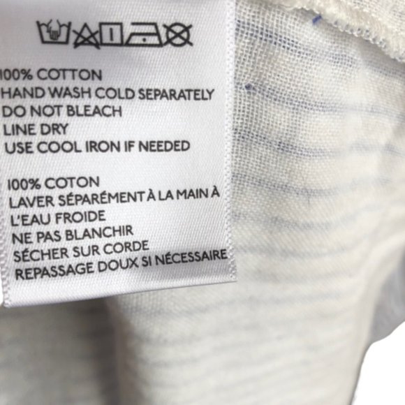 Striped White Button-Up Women's Top - Picture 11 of 12